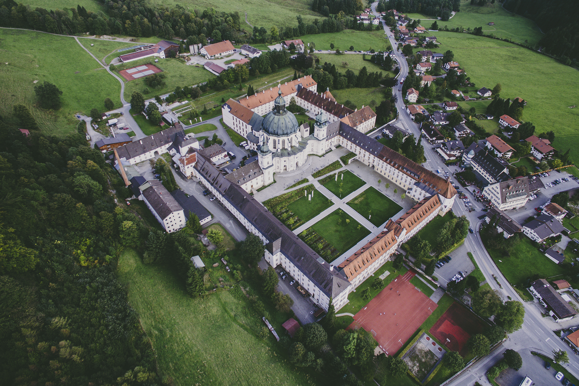 Kloster Ettal Luftaufnahme