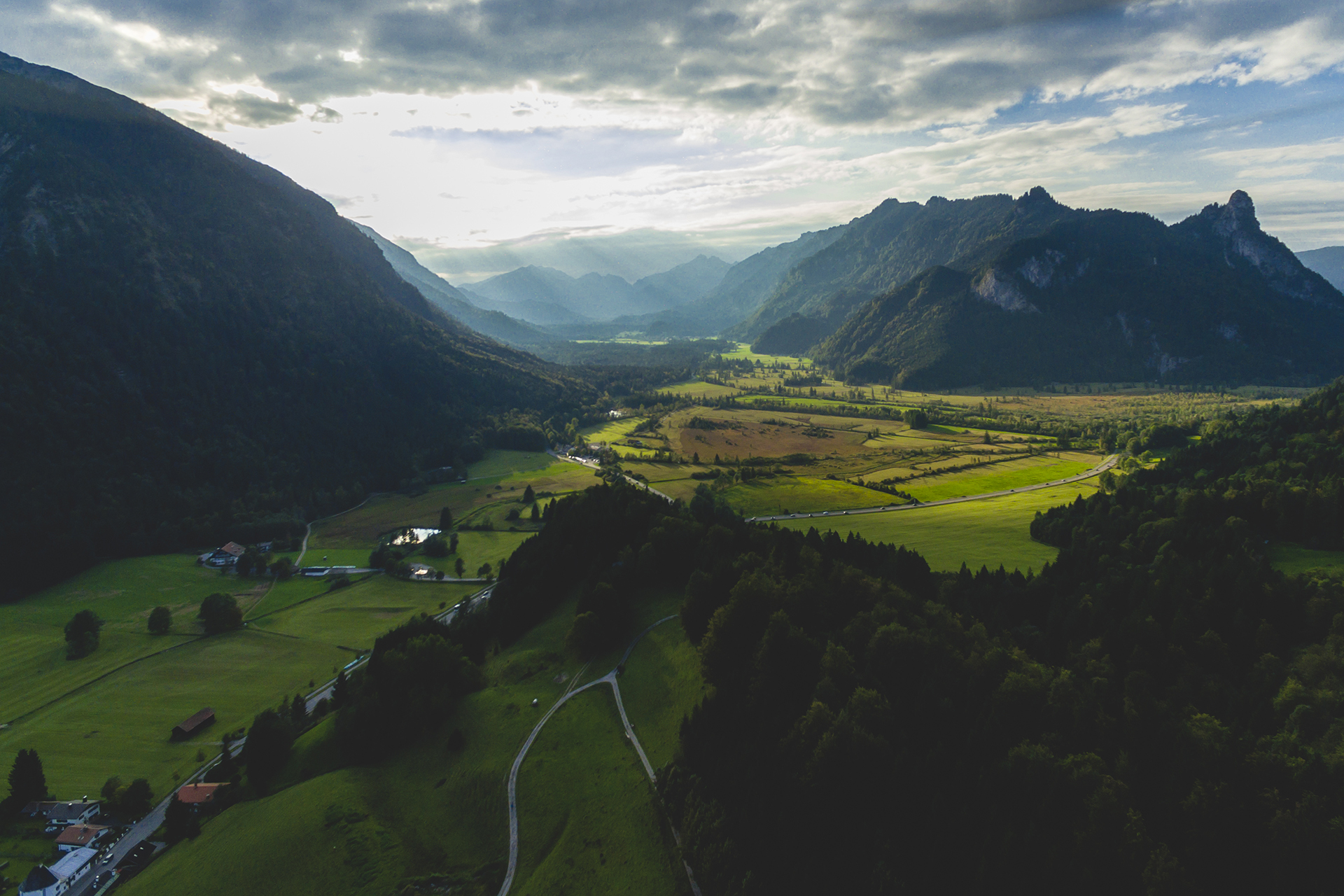 Luftaufnahme Ammergauer Alpen Ettal